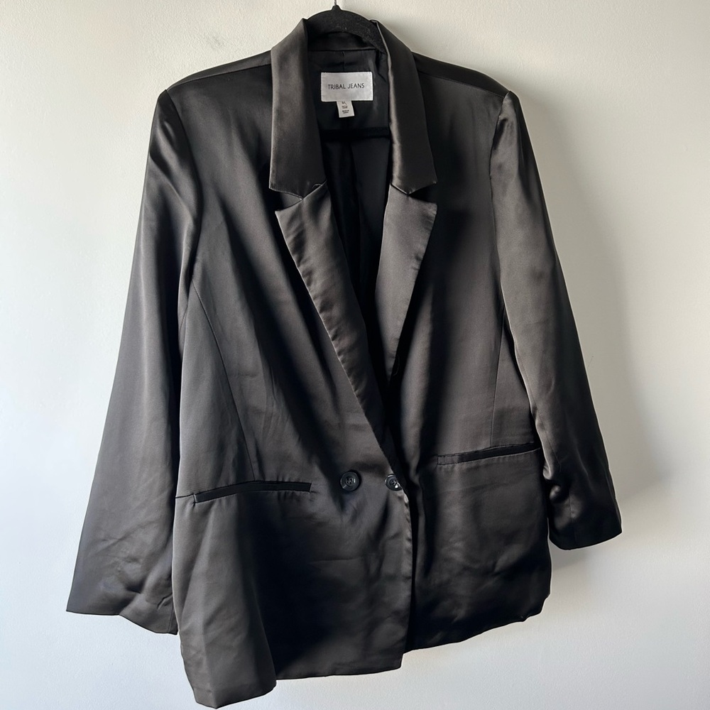 Tribal Jeans black oversized blazer jacket - Picture 2 of 5